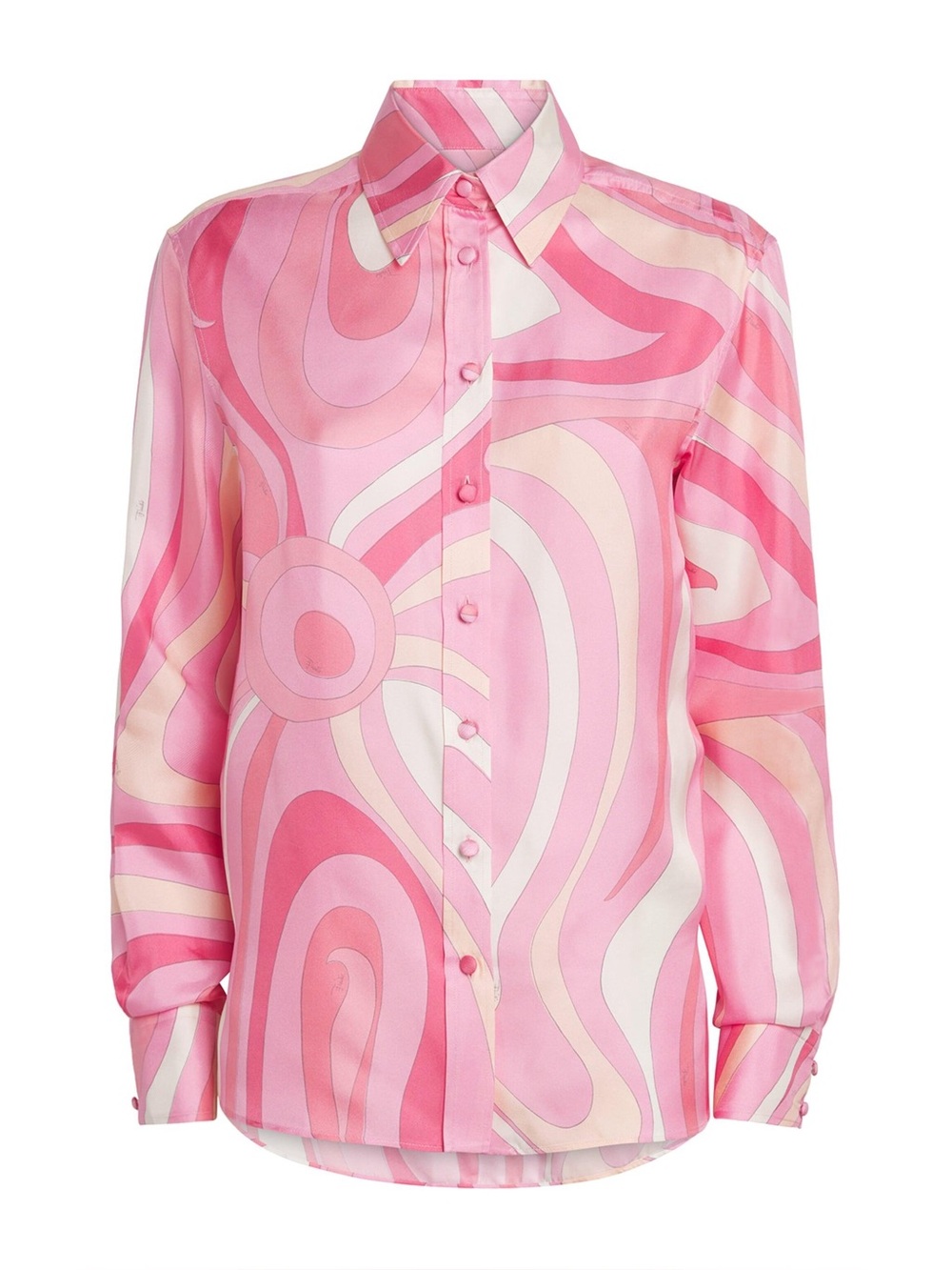 Emilio Pucci Marmo Print Silk Button Down Shirt NWT IT 38